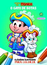 Livro - Turma da Mônica Clássicos Ilustrados para Colorir O Gato de Botas