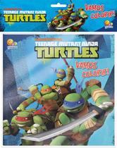 Livro - Vamos colorir! Kit livro+lápis de cor: Ninja Turtles