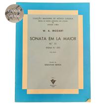Livro w. a. mozart sonata em la maior n 11 kochel n 331 para piano rev. sebastian benda (estoque antigo)