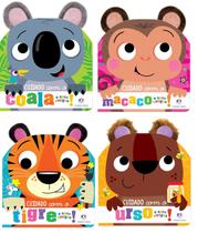 Livros Cartonados Cuidado com Coala, Macaco, Tigre e Urso - Orelhinhas de pelúcia