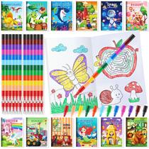 Livros de colorir BenLouis para crianças com conjunto de lápis empilháveis Livros de colorir BenLouis para crianças com conjunto de lápis empilháveis