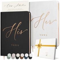 Livros de votos de casamento ARTESORI His and Hers Linen com detalhes dourados Livros de votos de casamento ARTESORI His and Hers Linen com detalhes dourados