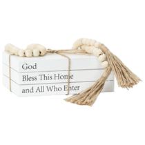 Livros decorativos OMISHE White Faux Books Rustic Farmhouse