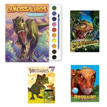 Livros Dinossauros para ler colorir e brincar 4 unidades