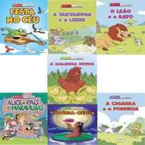 Livros gibis com fábulas infantis conjunto com 7 und - Ciranda cultural