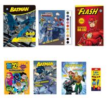 Livros Heróis liga da Justiça - Aquaman - Batman - The Flash kit 7 und