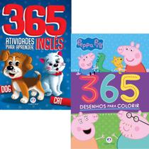 Livros infantis para aprender inglês e pinturas kit 2 und