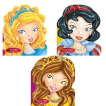 Livros infantis princesas da disney conjunto com 3 und