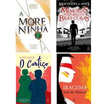 Livros Literatura Brasileira O Cortiço + Iracema + A moreninha + Memórias póstumas de Brás Cubas Machado de Assis - Atividade Educativo Amigo