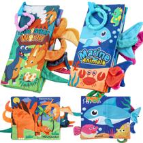 Livros macios para bebês YPFoneToy de 0 a 6 meses com caudas de tecido enrugadas