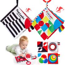 Livros para bebês de 0 a 6 meses, brinquedos infantis, Tummy Time, 2 unidades Livros para bebês de 0 a 6 meses, brinquedos infantis, Tummy Time, 2 unidades