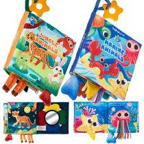 Livros para bebês Shahaland Sensory Montessori 0-6 meses 2 PCS