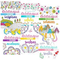 Livros Para Colorir Arteterapia Kit Com 6 Colorir Adulto