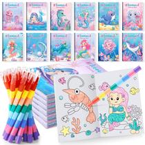 Livros para colorir BenLouis 12 Mermaid com 12 lápis empilháveis Livros para colorir BenLouis 12 Mermaid com 12 lápis empilháveis