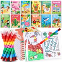 Livros para colorir BenLouis 12 Summer w/ 12 Stacking Crayons Kids