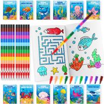 Livros para colorir BenLouis 24 Under the Sea w/ 24 Crayons Kids