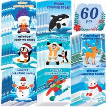 Livros para colorir de inverno 90shine, 60 peças de lembrancinhas para crianças