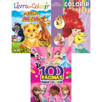 Livros para colorir: Princesas da Disney, Planeta Animal, 100 Páginas para colorir - Kit de Livros