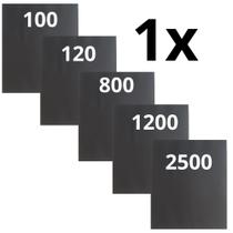 Lixa 100 120 800 1200 2500 Kit 1 De Cada D'água Lixar Polir Plásticos Metal Pintura Funilaria