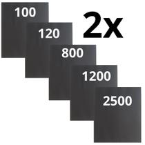 Lixa 100 120 800 1200 2500 Kit 2 De Cada D'água Lixar Polir Metal Plásticos Pintura Funilaria Lixa 100 120 800 1200 2500 Kit 2 De Cada D'água Lixar Polir Metal Plásticos Pintura Funilaria