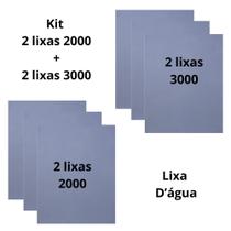 Lixa 2000 + 3000 Kit 2 Folhas Cada Lixamento Polimento Farol Metal Plásticos Pintura Farol