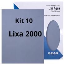 Lixa 2000 d'água Kit 10 Folhas Grão Polimento Lixamento Acabamento Carbeto Silício D'agua Lixas