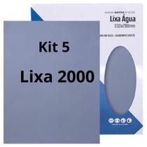 Lixa 2000 Kit 5 lixas d'água Grão Folhas Polimento Lixamento Acabamento Carbeto Silício D'agua