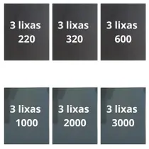 Lixa 220 320 600 1000 2000 3000 Kit 3 De Cada Polimento Grão Acabamento Lixamento Metal Plásticos