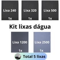 Lixa 240 320 500 1200 2500 d'agua Kit 1 de cada Polimento Lixamento Acabamento Folhas Superfície
