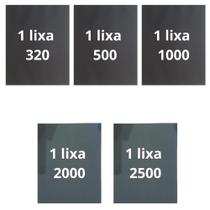 Lixa 320 500 1000 2000 2500 Kit 1 De Cada Lixamento Polimento Acabamento Plásticos Metal