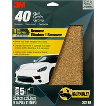 Lixa 3M 32118 40 Grit 5 folhas 23x28cm Lixa 3M 32118 40 Grit 5 folhas 23x28cm