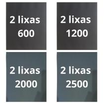 Lixa 600 1200 2000 2500 Kit De 2 Folhas Polimento Lixamento Metal Plásticos Pintura Automotivo