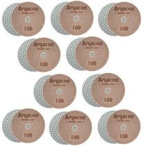 Lixa Diamantada Brilho Dágua Grão 100 Kit 10 Unid Porcelanat - Argacon