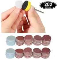 Lixa Disco 25mm Para Micro Retifica C/ Adaptador - 202 Pçs Lixa Disco 25mm Para Micro Retifica C/ Adaptador - 202 Pçs