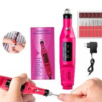 Lixa Elétrica Portátil Rosa 110/220V Para Unhas De Gel