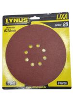 Lixa grão 80 8 furos 225mm - Lynus