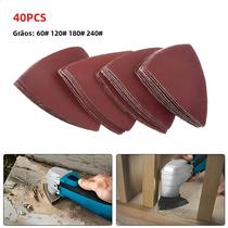 Lixa Triangular De 80mm, 40 Peças, Compatível Com Ferramenta Multifuncional Oscilante De 3-1/8