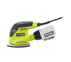 Lixadeira de canto RYOBI 1.2 Amp com fio 5,5 pol. com saco de pó e estojo de armazenamento.