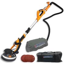 Lixadeira de Parede e Teto Menegotti MLP 750 Led Tipo Girafa Com Cabo Extensor e Aspirador de Pó Embutido Para Massa Corrida Saco Coletor Profissional