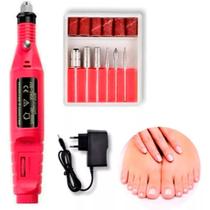 Lixadeira de Unhas Elétrica com Broca e Motor Bivolt para Manicure e Pedicure