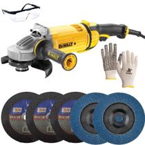 Lixadeira Dewalt Angular 7" Dwe4557 Com Acessórios e Kit Lixadeira Dewalt Angular 7" Dwe4557 Com Acessórios e Kit