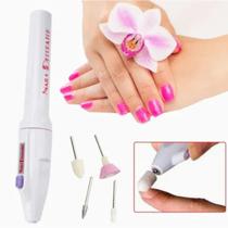 Lixadeira eletrica portatil a bateria com 5 pontas para manicure e pedicure tipo caneta