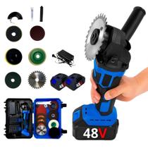 Lixadeira Esmeriladeira Angular Portátil 48v 2 Baterias 25 Peças
