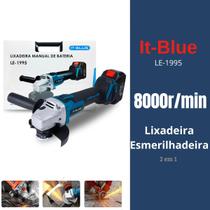 Lixadeira Esmerilhadeira Angular 21V 8000r/min com 2 Baterias Ferramenta Profissional - IT-Blue