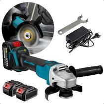 Lixadeira Esmerilhadeira Profissional Com 2 Baterias Angular Recarregável 48v Lixadeira Esmerilhadeira Profissional Com 2 Baterias Angular Recarregável 48v