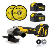 Lixadeira Esmerilhadeira Sem fio 2xbat 3.0ah 125mm 21v Recarregável BOM9705