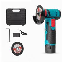 Lixadeira Esmerilhadeira Sem Fio Bivolt com Bateria Recarregável 12V e Discos de Corte com Maleta Organizadora Portátil Lixar Polir e Cortar