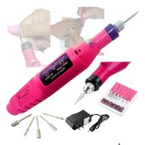 Lixadeira Motor Elétrica Lixa Unha Profissional Bivolt Rosa Rosa-chiclete Tomate AZ-002