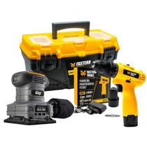 Lixadeira Orbital Elo 250 1400 OPM com Parafusadeira e Furadeira ⅜” 12V e Caixa Organizadora 15 Lixadeira Orbital Elo 250 1400 OPM com Parafusadeira e Furadeira ⅜” 12V e Caixa Organizadora 15