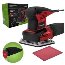 Lixadeira Orbital Prática e Portátil 240W 110V Vermelha Ferramenta Construção Potente Multilaser - HO054